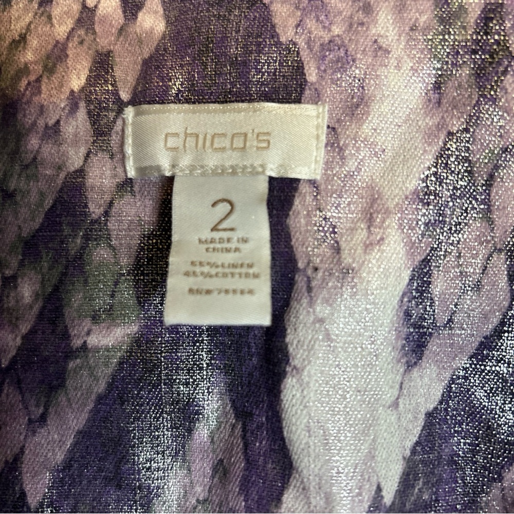 Chico's Purple And Silver Patterned Jacket - image 2